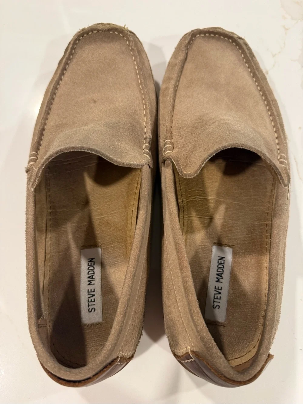 Steve Madden Men's Suede Slip-On Loafers in Taupe